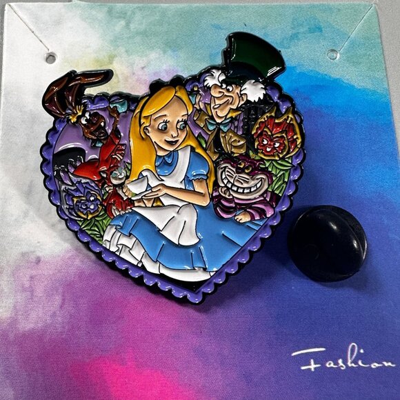 Alice Wonderland Lapel Pin Mad Hatter Jewelry Accessories Brooch Badge Pin - Picture 2 of 8
